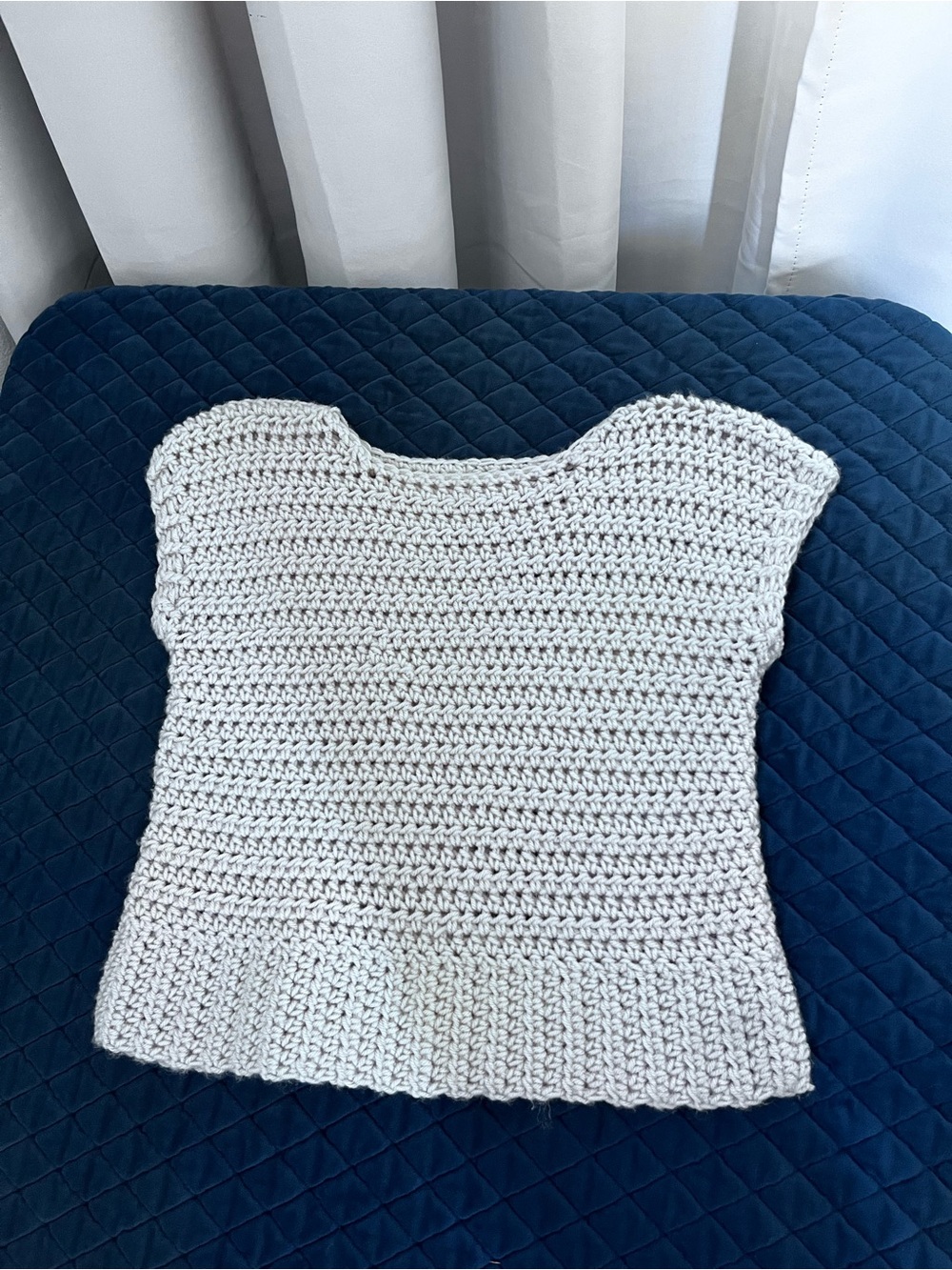 Crocheted Cream Women’s Tank Top Sweater Shrug - Cute - Fall - Throw On - Cozy